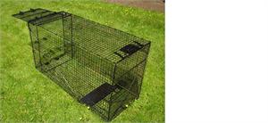 Easy Up Giant Trap from Humane Way is shown black in color and very large for those big animal trapping occasions