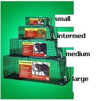 The Standard Line of Humane Way Live Animal Traps The Standard Line of Humane Way Live Animal Traps are shown in 4 sizes