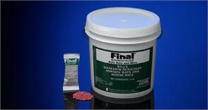 Final Rodent Bait (Rodenticide) Final Rodent Bait comes in packs of 10 packets and is pictured here, red in color, for rats and mice eradication