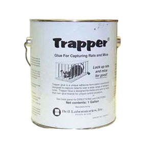 Trapper Glue for Glue Traps comes in a gallon pail. Use this gluetrap glue to make your own glue traps or to make the ones you have even better!
