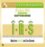 IRS label is shown made by cedar oil industries and containing cedar oil