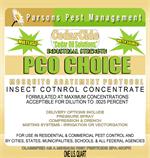 PCO Choice is the strongest formulation of cedar oil that can be used for extermination and pest control efforts. This label shows that the product can be used with pressure sprayers, for compression and drench jobs, and even in misting Label is shown 