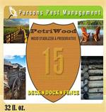 Petriwood Cedar Shield Wood Treatment label is shown