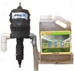 Mini Pestigator System is shown with a gallon container of the misting system concentrate MSC solution
